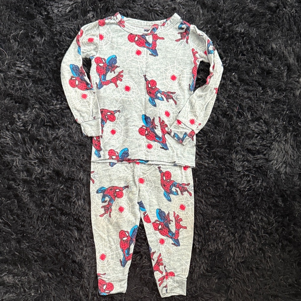 Marvel Spider-Man Kids Pajama Set - Gray and Blue